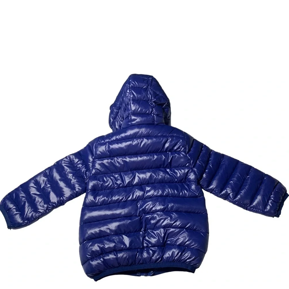 New Baby Down 3D Hooded Eared bear coat puffer 12-18 mths blue BNWT.